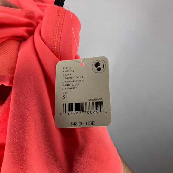 NWT FREE PEOPLE MOVEMENT Racer Back Sports Bra Neon Coral Small - Picture 4 of 4